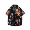 Camisas de Manga Curta Americanas Street Retrô Havaianas Estampadas para Homens e Mulheres Ins Marca da Moda Casal Soltas Casuais Florais