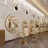 Nuevo espejo redondo de un solo lado de moda para salones de peluquería y tiendas de belleza, espejo de corte de pelo para montar en la pared