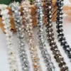 En Stock 2 cm Nuevo Estilo Inspirado en Chanel Resistente Gris Café Adorno de Encaje con Pedrería de Cristal Perla para Decoración de Escote