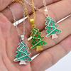 Nuevo regalo de Navidad joyería simple gota de aceite Diamante circón árbol de Navidad collar colgante K1044