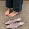 Zapatillas de salón planas de moda para mujer, estilo nuevo de primavera y verano 2025, sandalias de mujer francesas de alta gama con punta cerrada