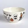 Cerámica Halloween Transfronteriza Tazón de Calabaza para Dulces de Halloween Fantasma Halloween Divertido Cerámica Tazón Se Puede Agregar Logo