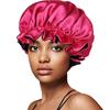 Gorro de dormir elástico de satén de doble capa, de ala ancha, de color liso, para la ducha, de belleza, venta al por mayor, gran oferta transfronteriza
