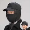 Outono e inverno meia-idade e idosos Lei Feng Cap masculino forrado de lã quente Pullover Cap engrossado estilo coreano Lazer Mountain Ear Protectors Cap à prova de frio