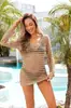 2026 Moda Feminina Comércio Exterior Transfronteiriço Camisa Longa Vazada para Proteção Solar na Praia Cobertura para Roupa de Banho de Comércio Exterior Europeu e Americano