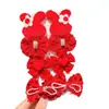 Juego de Pasadores de Año Nuevo para Niñas, Accesorios Rojos Festivos para el Festival de Primavera, Pinza para Flequillo de Niña Pequeña, Pinza Lateral, Pinza para Cabello de Bebé