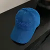 Gorra de Béisbol Azul Bordada con Letras Retro para Mujer Ala Ancha Circunferencia de Cabeza Grande Gorra Estilo Coreano Protección Solar Hace la Cara Más Pequeña Gorra de Pico