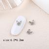 Accesorios de Arte de Uñas de Aleación de Mariposa Plateada Lujo Ligero Metal Tridimensional Alas de Mariposa Grandes Lazo Oso Accesorios Diamante para Uñas