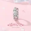 Anillos Originales Tichya para Pareja Gato Perro Diario Plata de Ley S925 Par Diseño de Nicho Dibujos Animados Hombres Mujeres Anillo Ajustable