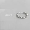 Anillo de plata de ley S925 estilo coreano para mujer, estilo vintage, con cuentas redondas antiguas, estilo ondulado y torcido.