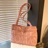 Bolso de Hombro con Bordado de Letras de Tela Nuevo 2026, Diseño de Nicho, Moderno, Casual, Bolso Tote Simple para Hombro o Debajo del Brazo