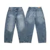Textura de pintura manchada desgastada, estilo nuevo de alta resistencia, lavado, retro a la moda, otoño 2026, jeans unisex de corte holgado