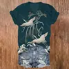 Blusas coreanas elegantes de manga corta para mujer, camisetas con cuello en V para mujer, estampado 3D personalizado, venta al por mayor desde una pieza