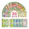 Set de Tarjetas de Felicitación Florales de Acuarela Modelo Nuevo Transfronterizo de 36 Piezas, Tarjetas de Bendición de Amor, Tarjetas de Regalo para Fiestas