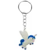 Colgante de Unicornio Lindo Dibujo Animado Caballo Pequeño Llavero de Bolsa Adorno Colgante PVC Goma Blanda Decoración de Llavero Colgante Pequeño