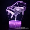 Suministro transfronterizo Serie de Instrumentos Musicales Luz nocturna 3D lámpara de mesa colorida con control remoto táctil creativa enchufe led luz visual de regalo