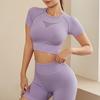 Liquidação Final Conjunto de Yoga Fitness Sem Costura Transfronteiriço Levanta Bumbum Elástico Fitness Esportivo Top de Yoga Leggings de Fitness de Cintura Alta