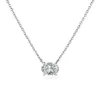 Collar de Moissanita Oval de 1 Quilate Color D de Lujo Ligero Transfronterizo Europeo y Americano, Cadena de Clavícula Simple Versátil de Plata 925 de Nicho