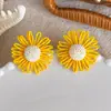 Pendientes Amarillos Estilo Resort de Playa Transfronterizos Pendientes para Sesión de Fotos Retro Franceses Accesorios Exagerados Versátiles