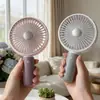 Mini ventilador de mesa para exportação transfronteiriça, simples, estiloso, portátil imprimível, bateria removível, ventilador de comércio exterior