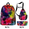 2022 Estação Independente Transfronteiriça Novo Criativo Tie-dye Graffiti Pintura a Óleo Conjunto Periférico Mochila Bolsa de Ombro Estojo de Lápis Conjunto
