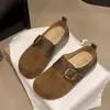 Fivela de Cinto Sapatos Mocassins de Sola Grossa Bonitos Femininos Outono Rad Moda Mules Preguiçosos Slip-on Salto Escondido 2026 Mocassins