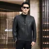 Chaqueta de Cuero para Hombre Otoño Casual Chaqueta Haining Nueva Moda Piel de Ternera Moda Versátil Abrigo de Cuero