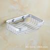 Venta directa estante cuadrado para jabón de baño aluminio espacial red de jabón extendida rejilla de drenaje ovalada caja de jabón sin perforaciones