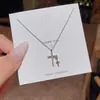 Collar cuadrado pequeño de circón ultrabrillante estilo coreano para mujer, lujo ligero, elegante, cadena para clavícula de acero de titanio de alta gama, venta al por mayor