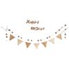 Bandera Triangular de Madera Estilo Ins para Cumpleaños de Bebé, Arreglo de Luna Llena, Guirnalda de Bolas de Pelo, Suministros para Decoración de Fiesta