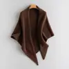 Xale Triangular de Tricô Grosso Estilo Retrô, 100% Caxemira, Fio de Nove Fios, Versão Espessada, Xale Lenço Triangular Multiuso