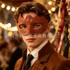 Máscara de Halloween de medio rostro de PVC con patrón de diamantes multifacético transfronteriza, accesorio de disfraz para fiestas de máscaras y eventos de maquillaje