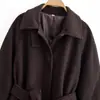 Invierno 2025 Nuevo Europeo y Americano Transfronterizo Moda Urbana para Mujer Abrigo Exterior de Lana con Cinturón W09 11722