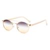 Gafas de Sol Ovaladas de Celebridad de Internet de Personalidad Europea y Americana 2025 Combinación Perfecta Comercio Exterior Explosiones Sencillas Doble Puente Ovaladas Marco Pequeño Gafas de Sol JK