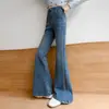 Pantalones de Campana de Mezclilla para Niñas Primavera y Otoño 2026 Nuevo Estilo Ropa de Otoño para Niños Medianos y Grandes Pantalones de Campana Micro Elásticos Elegantes de Moda