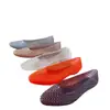 Zapatos de Gel Coreanos Planos de Punta Aguda Sandalias de Punta Aguda de PVC con Cristales para Exteriores Casuales Zapatillas de Casa de Corte a Una Pierna Zapatos de Baile