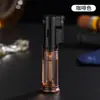 Encendedor a Prueba de Viento de Llama Directa Transparente, Recargable, Diseño Creativo y Único, Llama Azul Directa, Encendedor de Cigarros Estilo Rueda de Pedernal