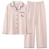 Primavera e Outono 2026 Novo Cardigã de Manga Longa 100% Algodão com Gola Lapela Pijama Feminino Estilo Coreano Simples Casual de Alta Qualidade