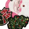 Pegatinas Bordadas Transfronterizas Lentejuelas Navideñas Santa Claus Pegatinas Bordadas Parches de Lentejuelas Accesorios para Ropa Pegatinas de Tela Parche