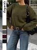 Diyun Moda Sencilla Europea y Americana Suéter Camiseta de Lana de Manga Larga de Color Puro Ropa para Mujer Otoño e Invierno 2025 Estación Independiente de Amazon