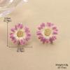 Pendientes de la serie Flower para mujer, con esmalte, aceite, mariposa, degradado, diseño de nicho, verano, Sense Mori, venta al por mayor