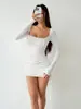 Vestido Outono e Inverno de Comércio Exterior Amazon Vendedor Quente Transfronteiriço Cintura Alta Sexy Emagrecedor Justo no Corpo Vestido de Manga Longa