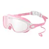 Gafas de natación para adultos con marco grande electrochapado transfronterizo personalizadas para hombres y mujeres, impermeables antivaho de alta definición con tapones para los oídos integrados