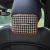 Caixa de Lenços de Tricô Pied-de-Poule Capa de Lenço com Velcro para Pendurar Bomba de Lenços Dupla Utilização Simples e Elegante para Casa e Carro