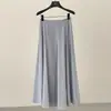 Falda Casual A-Line Gris Estilo Minimalista Fone para Mujer Diseño de Múltiples Piezas Primavera Falda de Corte Amplio Adelgazante 59231