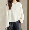 Suéter de Tricô Transfronteiriço para Mulheres, Roupa de Outono e Inverno, Novo Pulôver de Malha Loose Fit 2026 com Gola Redonda
