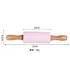 Rodillo de Silicona para Masa para el Hogar Transfronterizo con Mango de Madera, Rodillo de Masa Impreso Creativo, Herramienta para Estirar Masa de Panecillos, Herramienta para Hornear