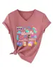 Literalmente do Século XX Amazon Ebay Site Independente Camiseta Casual da Moda para Mulheres com Decote V e Manga Curta