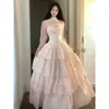 Con copas, pañuelo de seda~Vestido de tirantes rosa de lunares estilo francés, nuevo vestido tipo pastel de verano para mujer