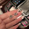 Full Diamond Requintado pequeno Saturn S925 Silver Pin Brincos Temperamento Simples High-end Brincos Feminino Retro Francês 831